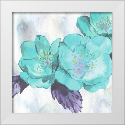 A Floral Tale White Modern Wood Framed Art Print by Lewis, Sheldon