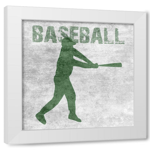 Baseball White Modern Wood Framed Art Print by Lewis, Sheldon