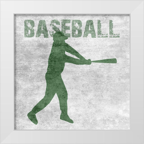 Baseball White Modern Wood Framed Art Print by Lewis, Sheldon
