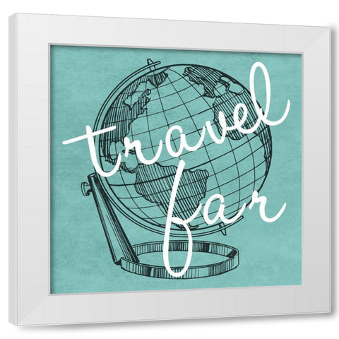 Travel Far White Modern Wood Framed Art Print by Lewis, Sheldon