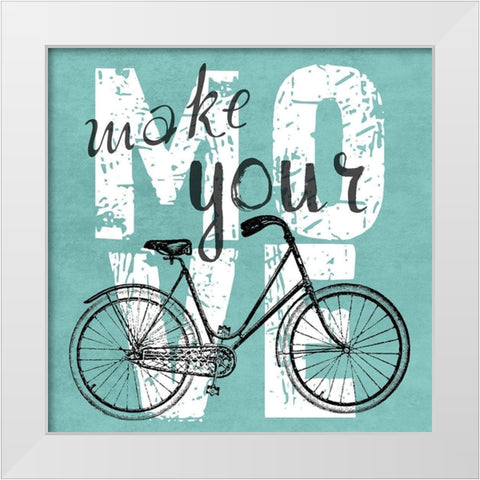 Make Your Move White Modern Wood Framed Art Print by Lewis, Sheldon