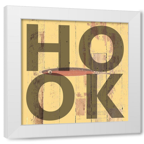 Hook White Modern Wood Framed Art Print by Lewis, Sheldon
