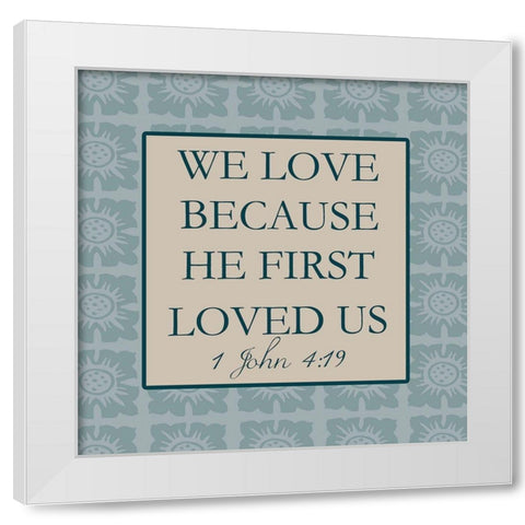 Our First Love White Modern Wood Framed Art Print by Lewis, Sheldon