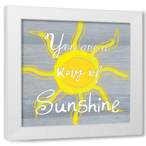 Ray Of Sunshine White Modern Wood Framed Art Print by Lewis, Sheldon
