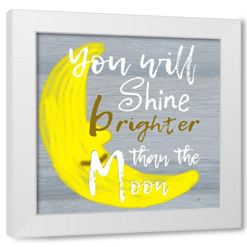 Bright Moon White Modern Wood Framed Art Print by Lewis, Sheldon