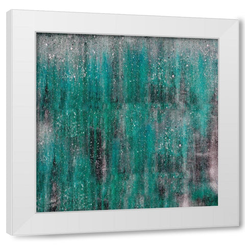 Teal WE Meet Again White Modern Wood Framed Art Print by Lewis, Sheldon
