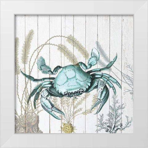 Salt Water Blue White Modern Wood Framed Art Print by Lewis, Sheldon