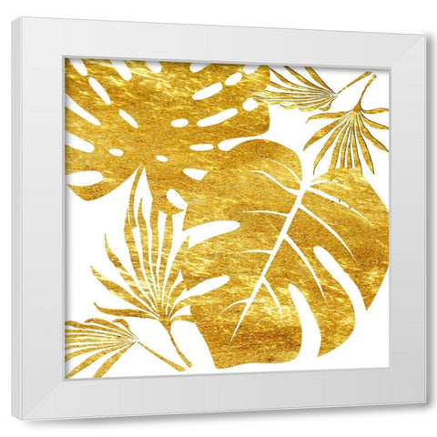 Golden Tropics White Modern Wood Framed Art Print by Lewis, Sheldon