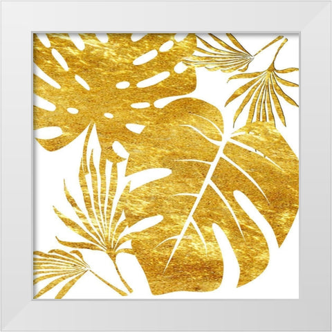 Golden Tropics White Modern Wood Framed Art Print by Lewis, Sheldon