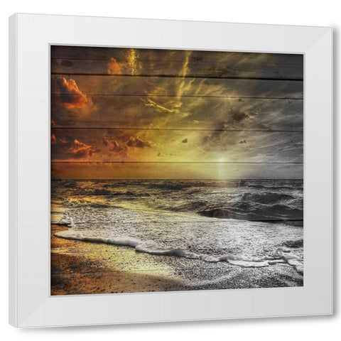 Golden Sunset White Modern Wood Framed Art Print by Lewis, Sheldon