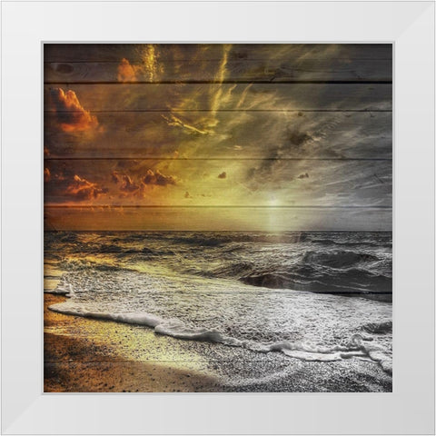 Golden Sunset White Modern Wood Framed Art Print by Lewis, Sheldon