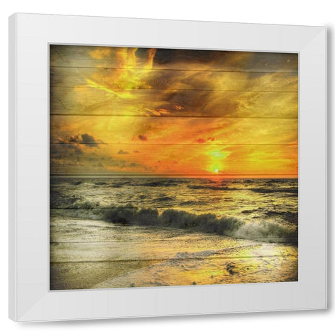 Golden Sunset 2 White Modern Wood Framed Art Print by Lewis, Sheldon
