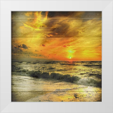 Golden Sunset 2 White Modern Wood Framed Art Print by Lewis, Sheldon
