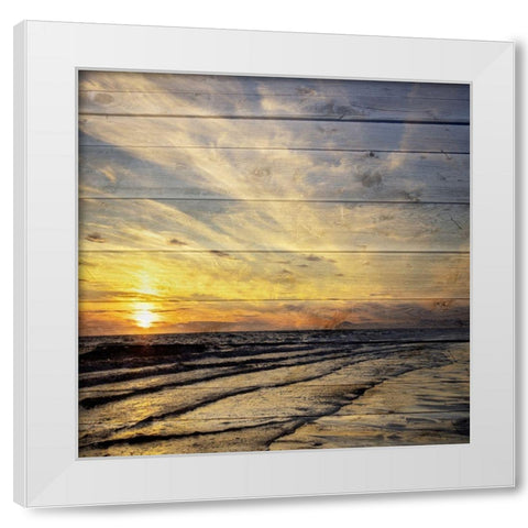 Golden Sunset 3 White Modern Wood Framed Art Print by Lewis, Sheldon