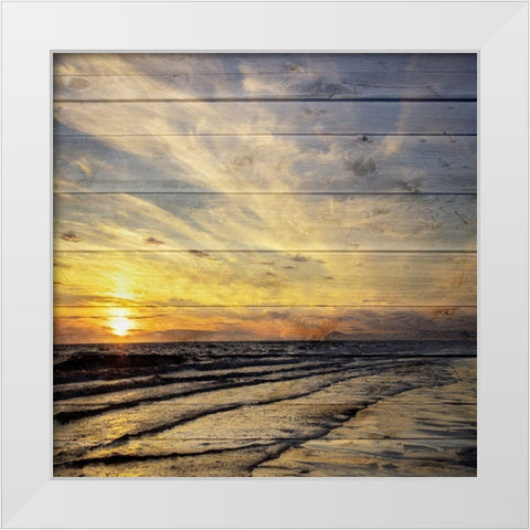 Golden Sunset 3 White Modern Wood Framed Art Print by Lewis, Sheldon