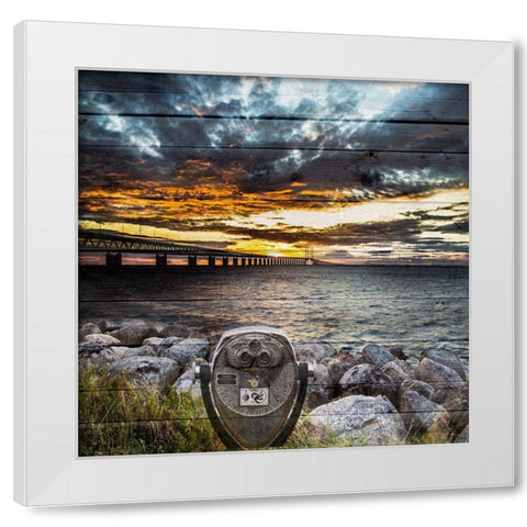 Golden Sunset 4 White Modern Wood Framed Art Print by Lewis, Sheldon