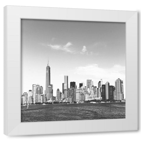 Fly NY White Modern Wood Framed Art Print by Lewis, Sheldon