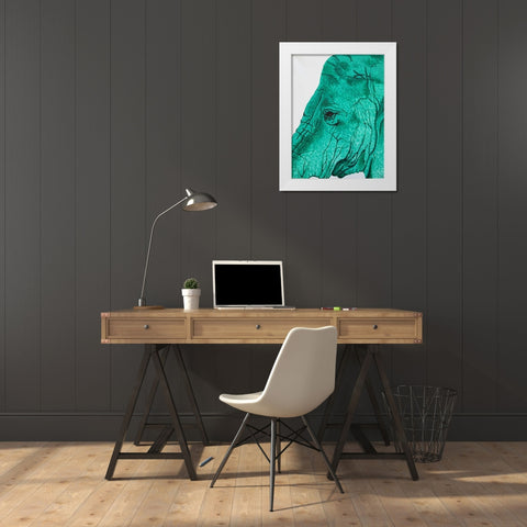 Elephant White Modern Wood Framed Art Print by Altavilla, Simona