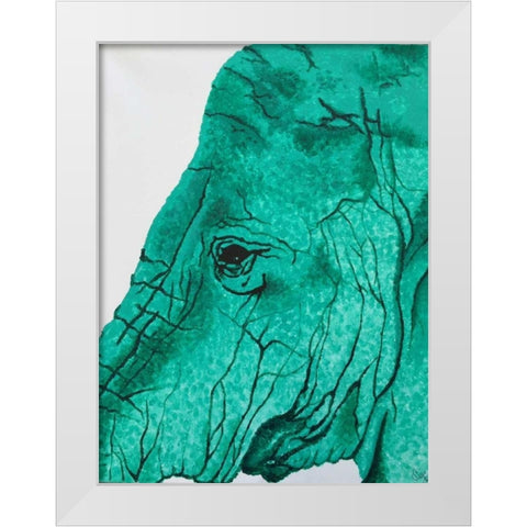 Elephant White Modern Wood Framed Art Print by Altavilla, Simona