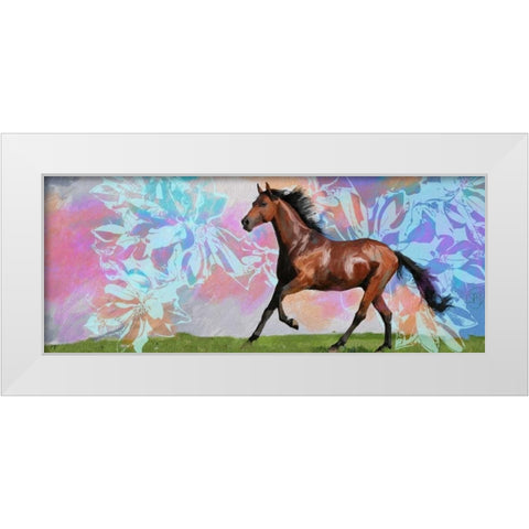 Free Rein 1 White Modern Wood Framed Art Print by Butcher, Sarah