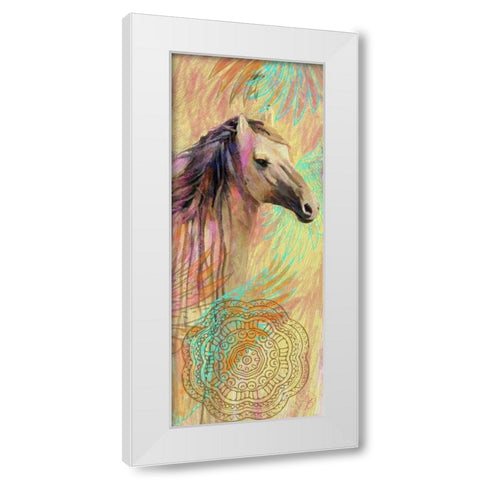 Horse Mandala White Modern Wood Framed Art Print by Butcher, Sarah