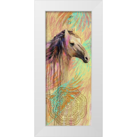 Horse Mandala White Modern Wood Framed Art Print by Butcher, Sarah
