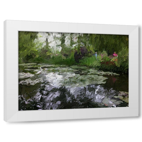 Monet Pond 2 White Modern Wood Framed Art Print by Butcher, Sarah