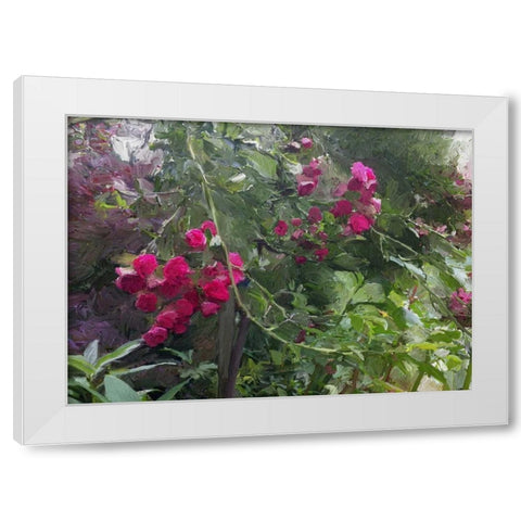 Monets Garden White Modern Wood Framed Art Print by Butcher, Sarah