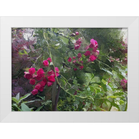 Monets Garden White Modern Wood Framed Art Print by Butcher, Sarah