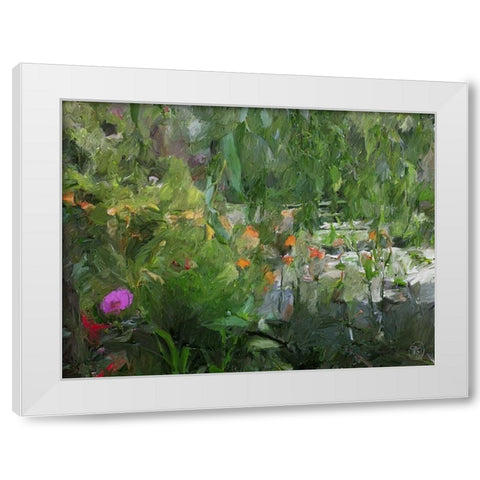 Monets Pond At Giverny White Modern Wood Framed Art Print by Butcher, Sarah
