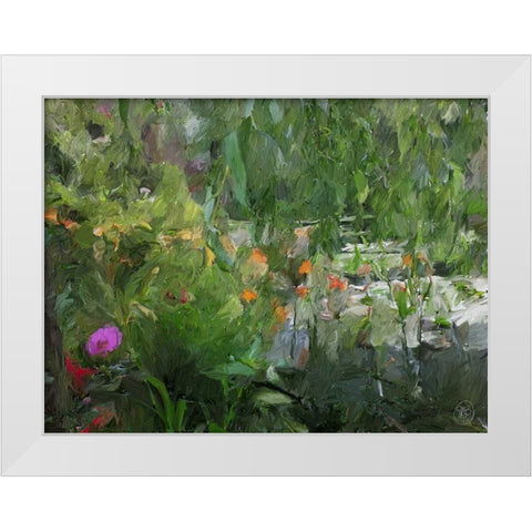 Monets Pond At Giverny White Modern Wood Framed Art Print by Butcher, Sarah