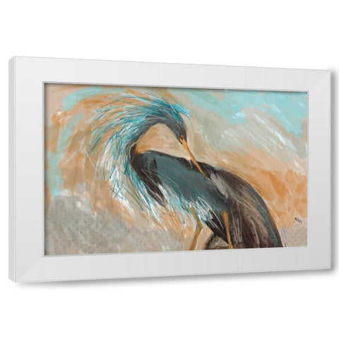 Beachy Bird Frill White Modern Wood Framed Art Print by Butcher, Sarah