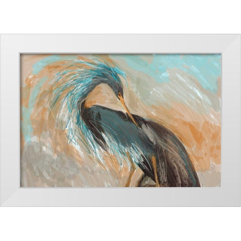 Beachy Bird White Modern Wood Framed Art Print by Butcher, Sarah