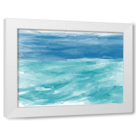 Turquoise Sea White Modern Wood Framed Art Print by Butcher, Sarah