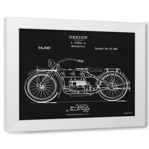 Harley Ziska White Modern Wood Framed Art Print by Carlson, Tina