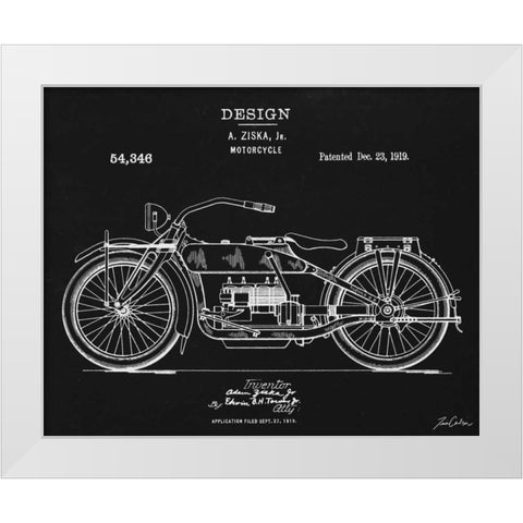 Harley Ziska White Modern Wood Framed Art Print by Carlson, Tina