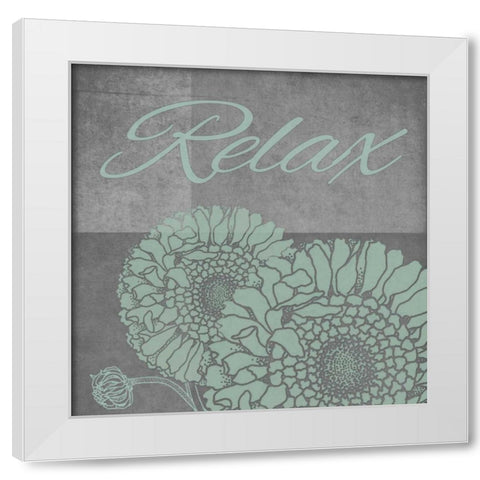 Spa Flower-Relax White Modern Wood Framed Art Print by Carlson, Tina