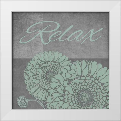 Spa Flower-Relax White Modern Wood Framed Art Print by Carlson, Tina