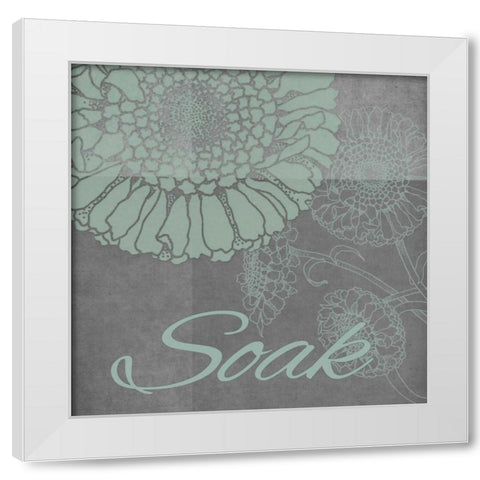 Spa Flower-Soak White Modern Wood Framed Art Print by Carlson, Tina