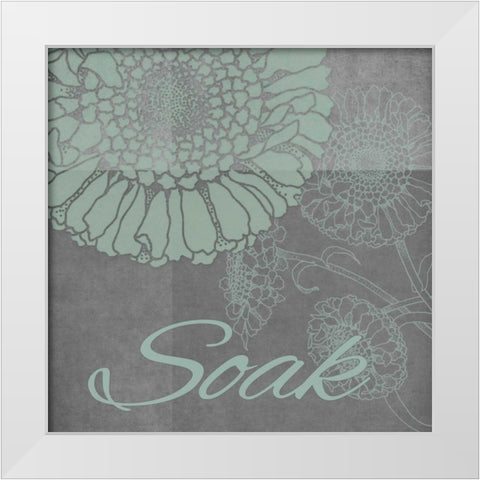 Spa Flower-Soak White Modern Wood Framed Art Print by Carlson, Tina