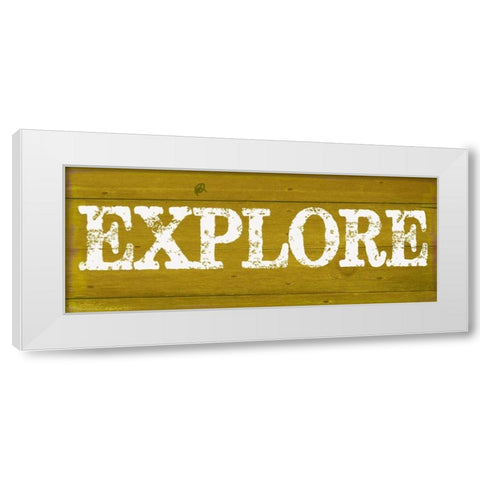 EXPLORE White Modern Wood Framed Art Print by Greene, Taylor