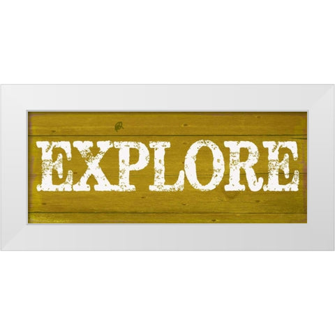 EXPLORE White Modern Wood Framed Art Print by Greene, Taylor