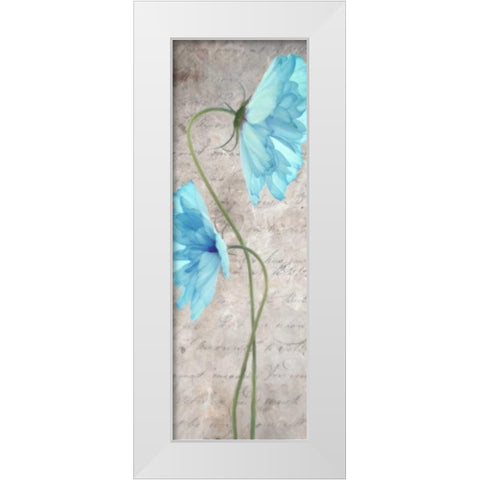 Blue Floral Panel B1 White Modern Wood Framed Art Print by Greene, Taylor