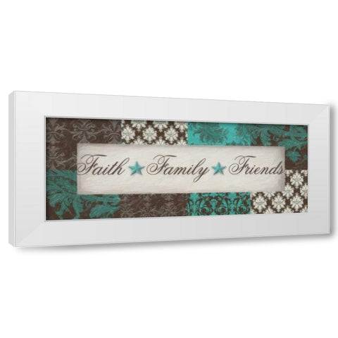FAITH FAMILY FRIENDS  White Modern Wood Framed Art Print by Greene, Taylor