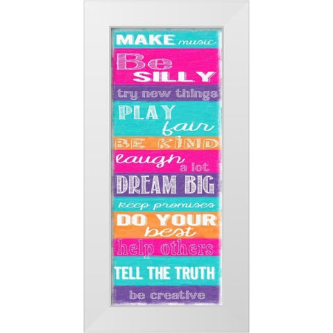 MAKE MUSIC STRIPE White Modern Wood Framed Art Print by Greene, Taylor