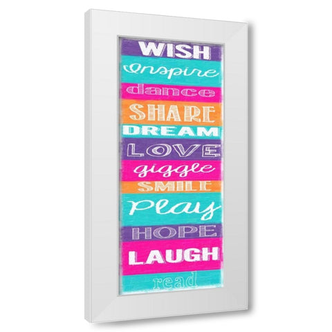 WISH STRIPE White Modern Wood Framed Art Print by Greene, Taylor