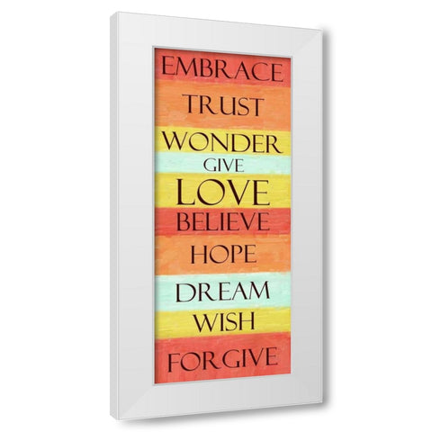 EMBRACE STRIPE White Modern Wood Framed Art Print by Greene, Taylor
