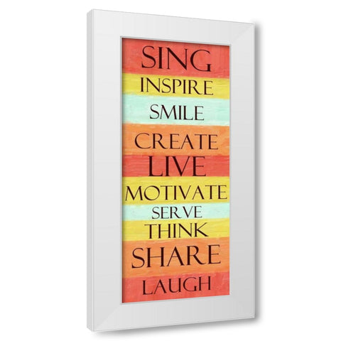 SING STRIPE White Modern Wood Framed Art Print by Greene, Taylor