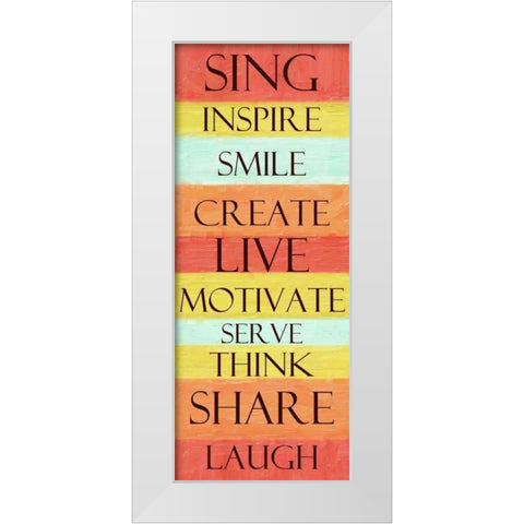 SING STRIPE White Modern Wood Framed Art Print by Greene, Taylor
