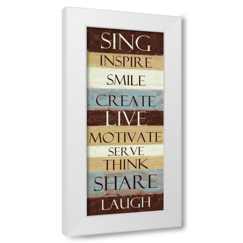 SING STRIPE ver 2 White Modern Wood Framed Art Print by Greene, Taylor